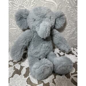 Cloud Island Plush Toy Gray Elephant Embroidered Eyes Hook & Loop Feet Soft